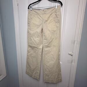 Converse One Star Pants Womens 4 Khaki Cotton Flare Low Rise Y2K Skater Tan